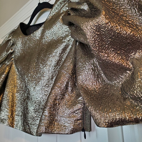 BALLOON SLEEVE CROP TOP - Picture 4 of 6